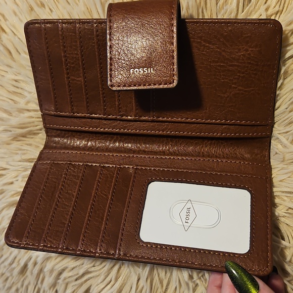 New Fossil logan RFID Tab Clutch Brown - Picture 5 of 5